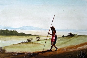 Njeru On the Hunt African Oil Paintings
